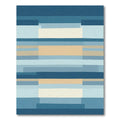 Marine Blue Beige Geometric Abstract Rug