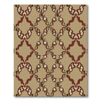 Terra Cotta Geometric Baroque Overlay Rug