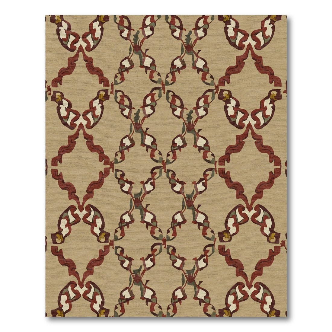 Terra Cotta Geometric Baroque Overlay Rug
