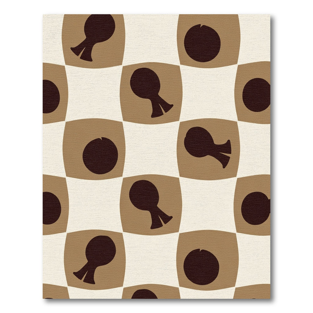 Brown and Cream Checkered Silhouette Rug