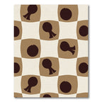 Brown and Cream Checkered Silhouette Rug