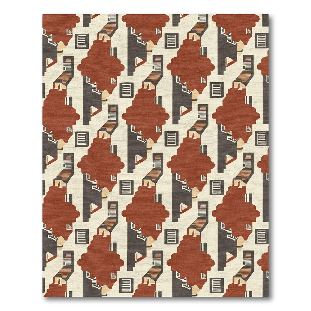 Retro Brown Staircase Abstract Layout Rug