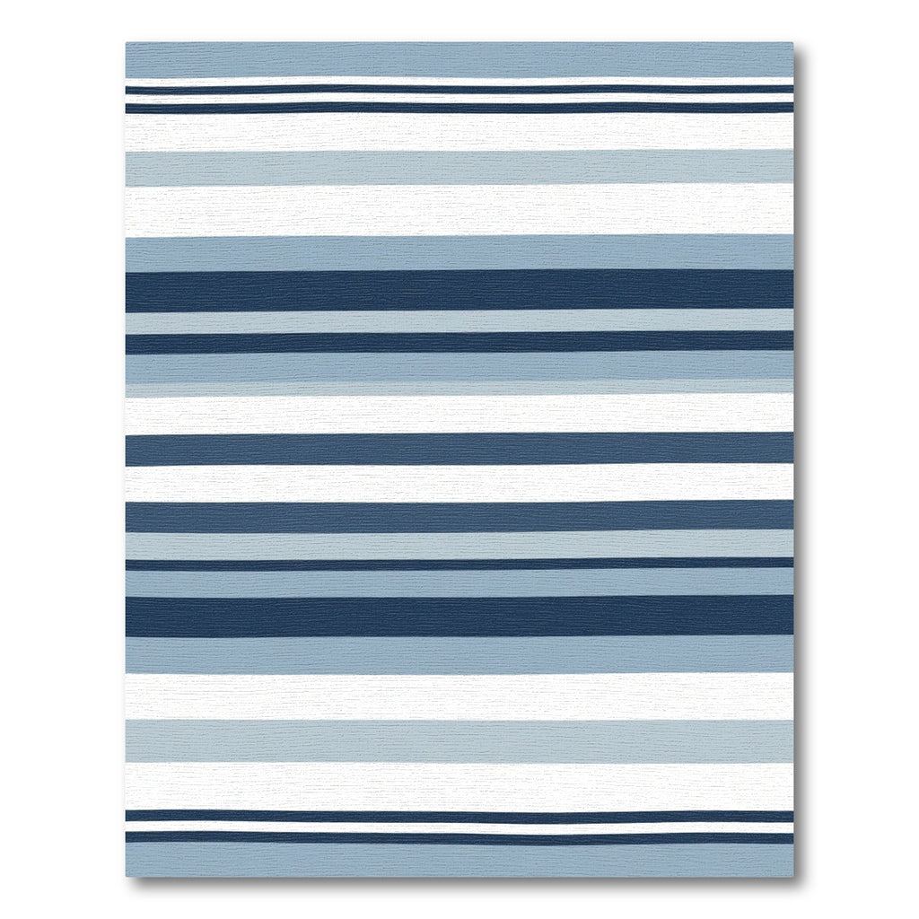 Deep Blue White Horizontal Stripe Rug