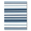 Deep Blue White Horizontal Stripe Rug