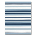 Deep Blue White Horizontal Stripe Rug
