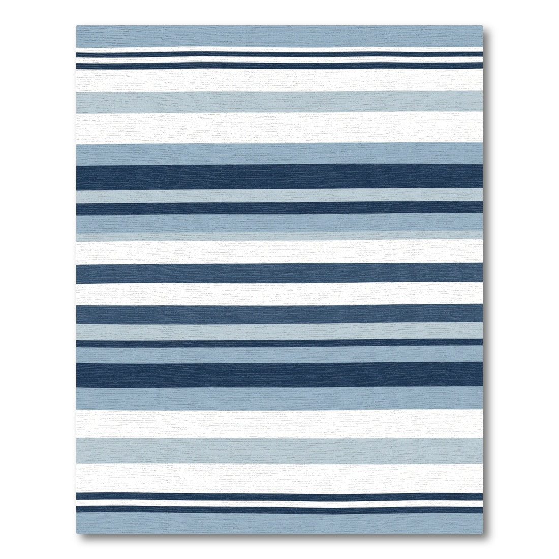 Deep Blue White Horizontal Stripe Rug