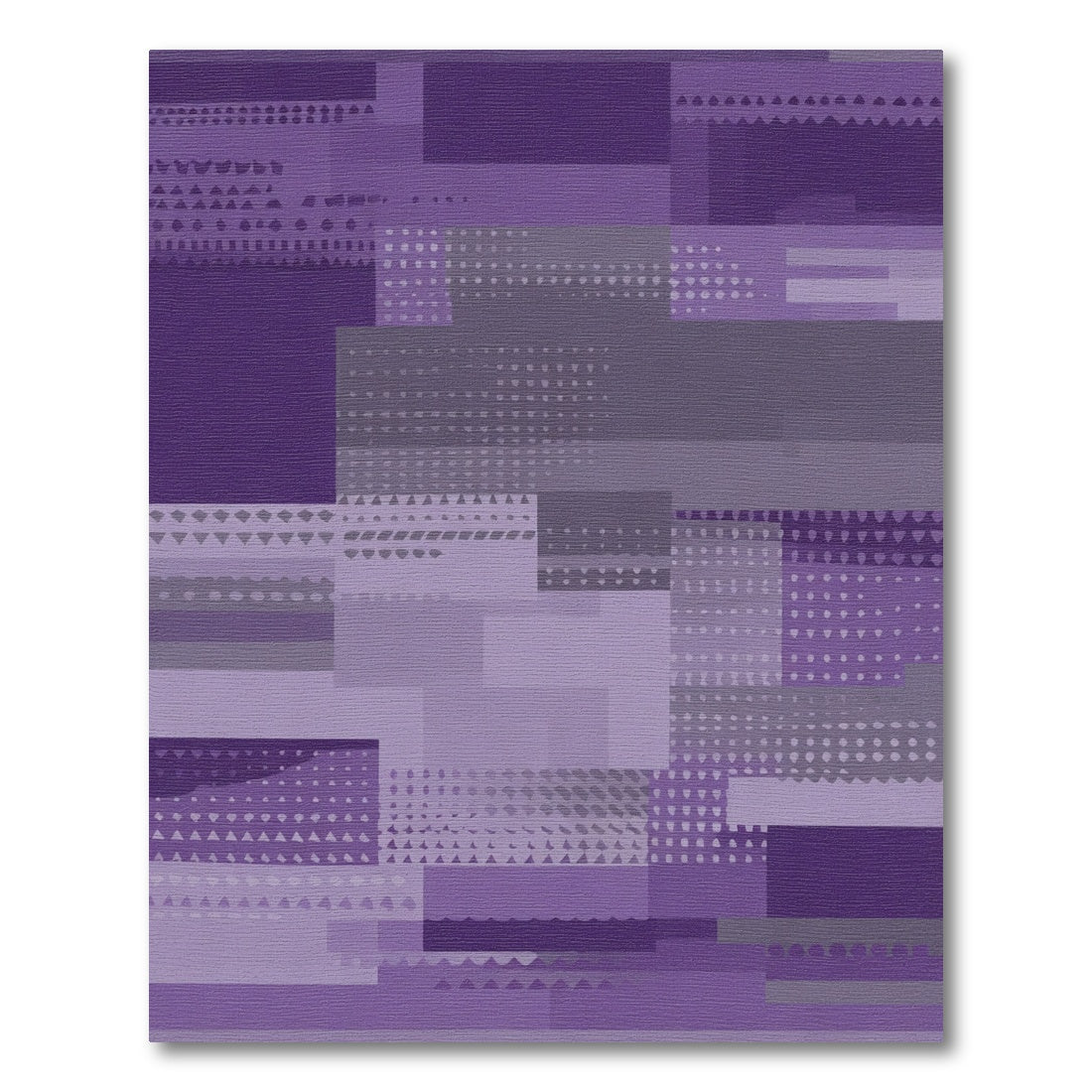 Abstract Geometric Violet Tone Blocks Rug
