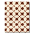 Geometric Cream Brown Circle Oval Rug
