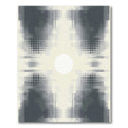 Abstract Pixelated Gray Circle Rug