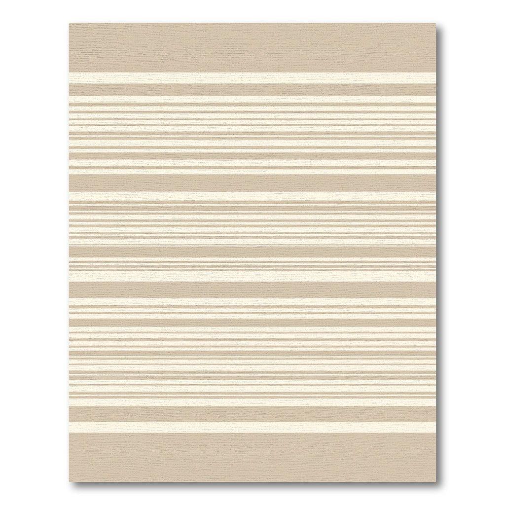 Classic Tan Cream Horizontal Stripe Rug