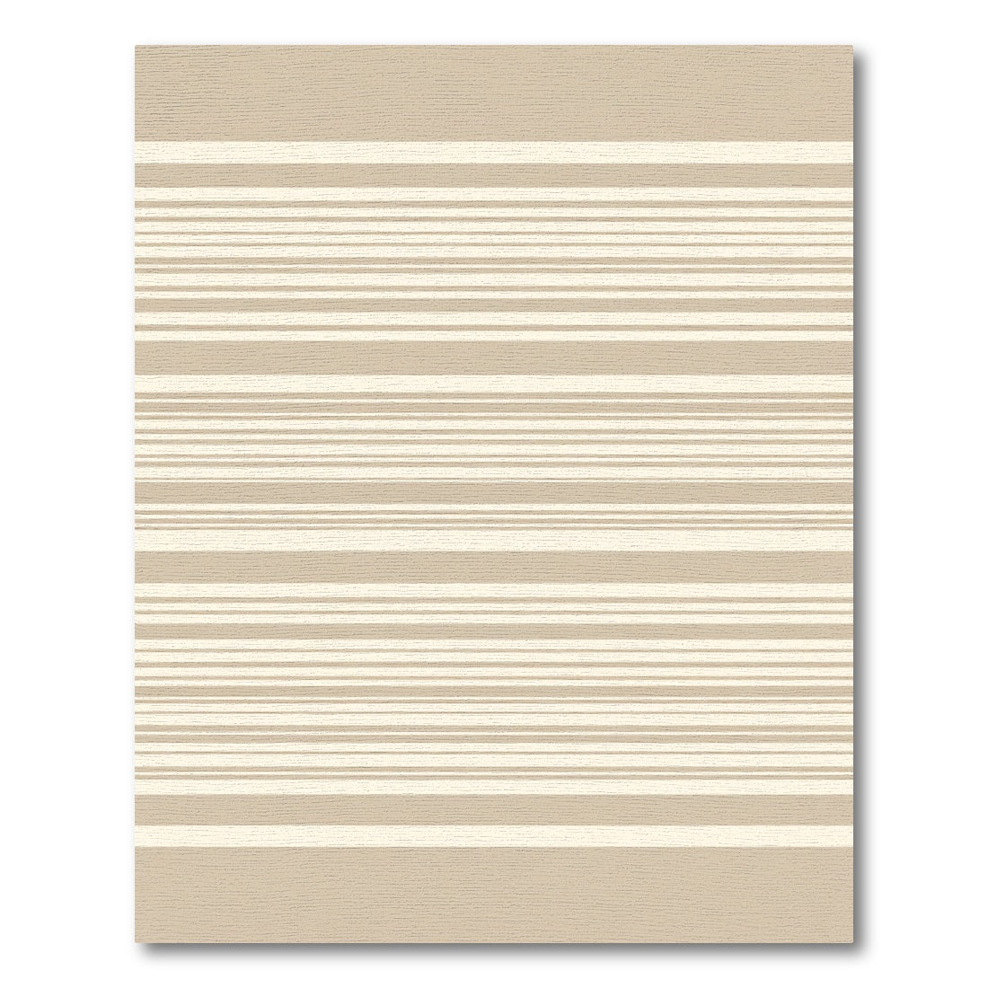 Classic Tan Cream Horizontal Stripe Rug