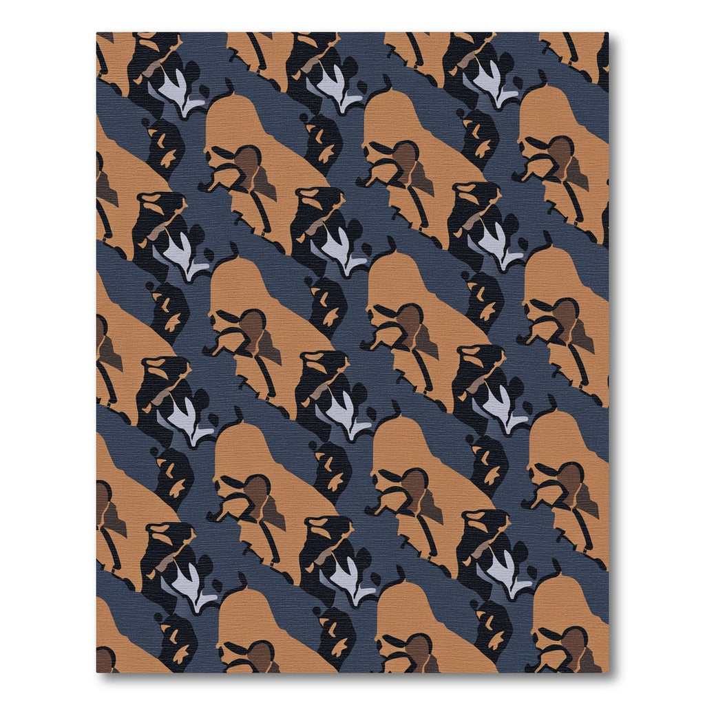 Brown Orange Abstract Camouflage Shapes Rug