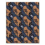 Brown Orange Abstract Camouflage Shapes Rug