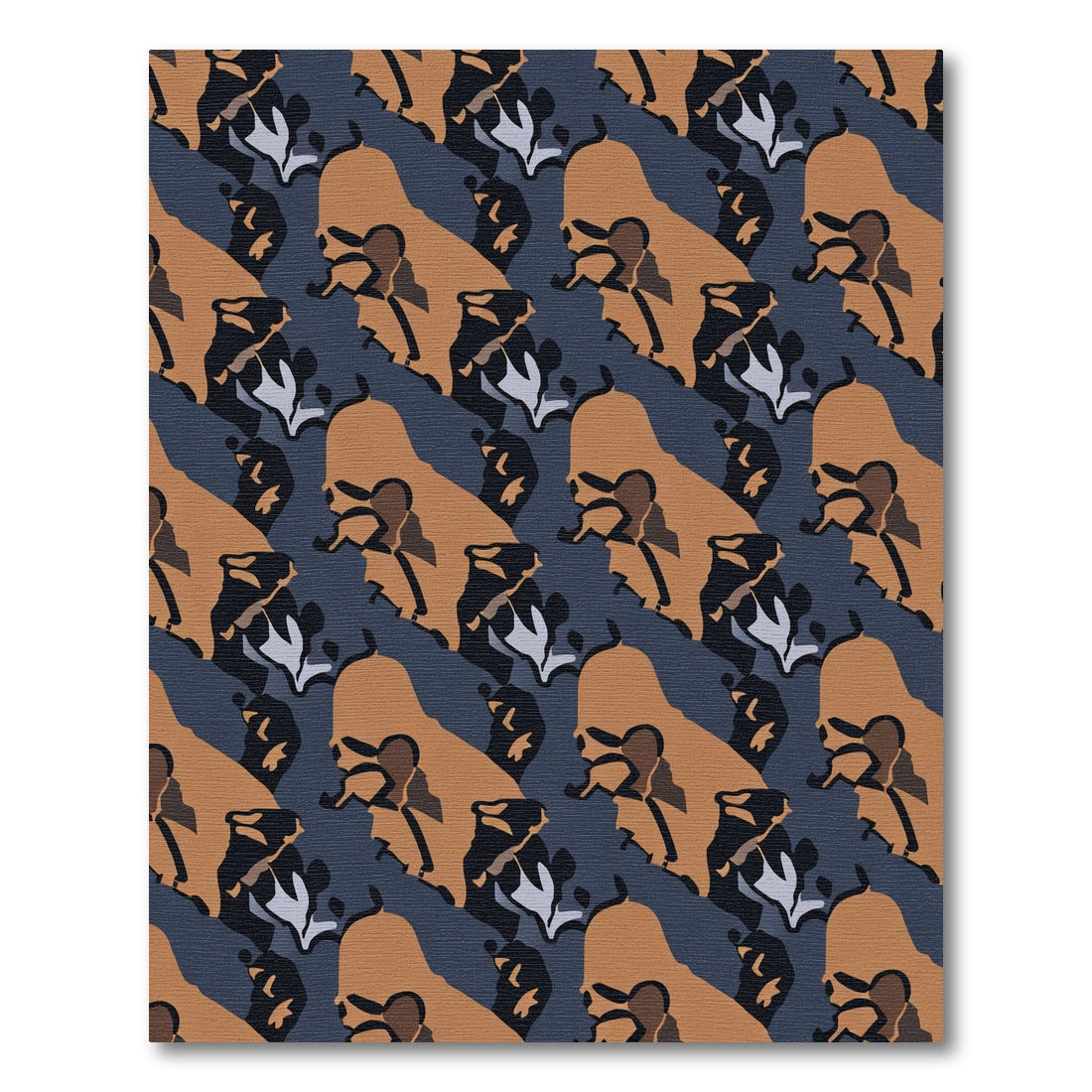 Brown Orange Abstract Camouflage Shapes Rug