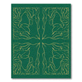 Emerald Gold Abstract Swirl Composition Rug
