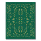 Emerald Gold Abstract Swirl Composition Rug