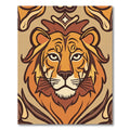 Majestic Lion Head Earth Tones Rug