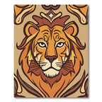Majestic Lion Head Earth Tones Rug
