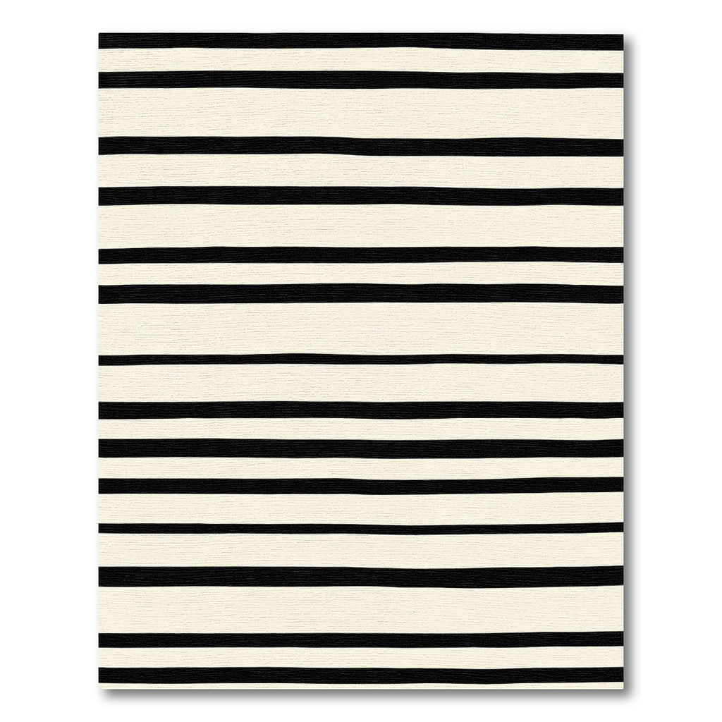 Cream And Black Wide Stripe Rug