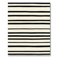 Cream And Black Wide Stripe Rug