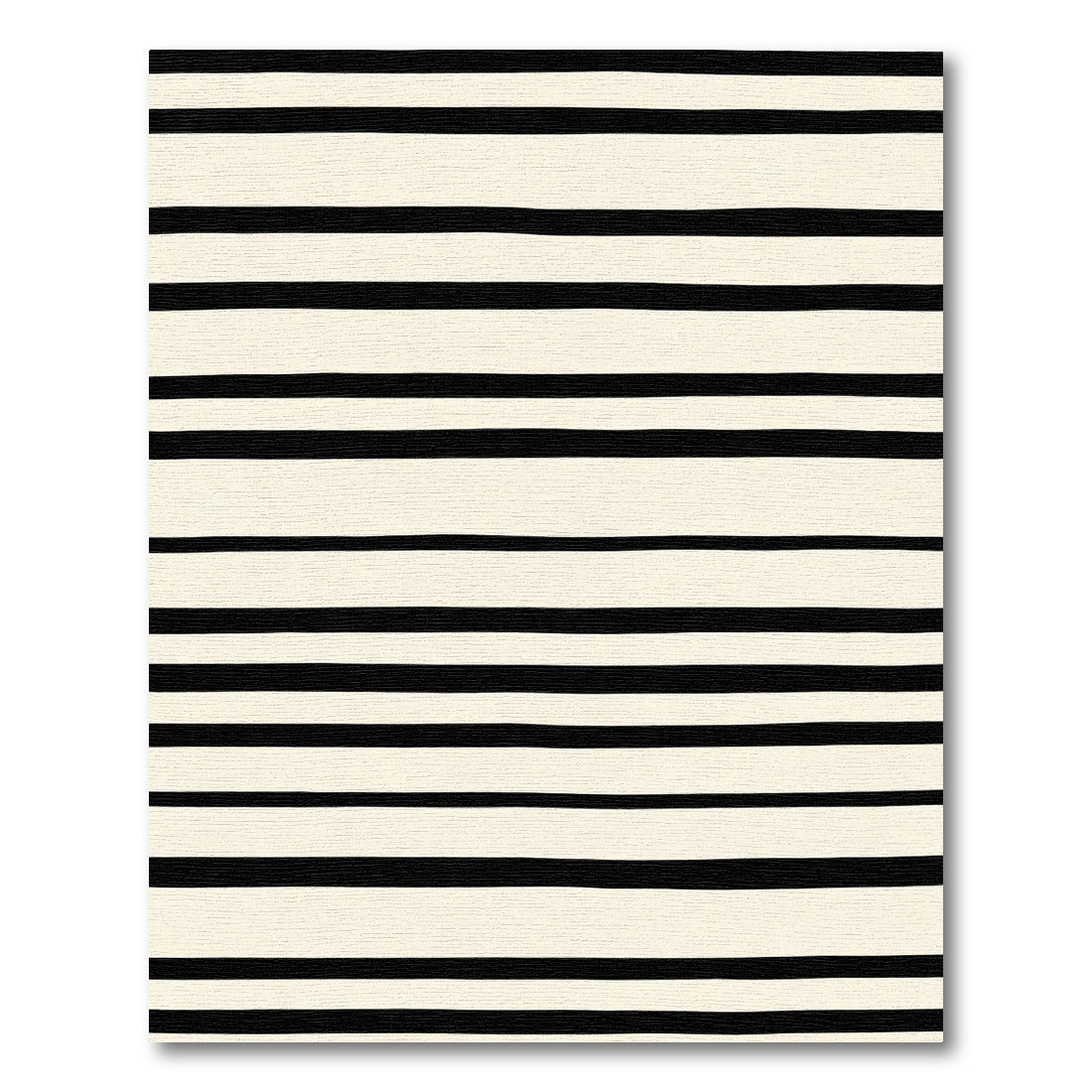 Cream And Black Wide Stripe Rug