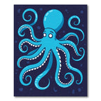 Aqua Octopus Swirls Ocean Rug
