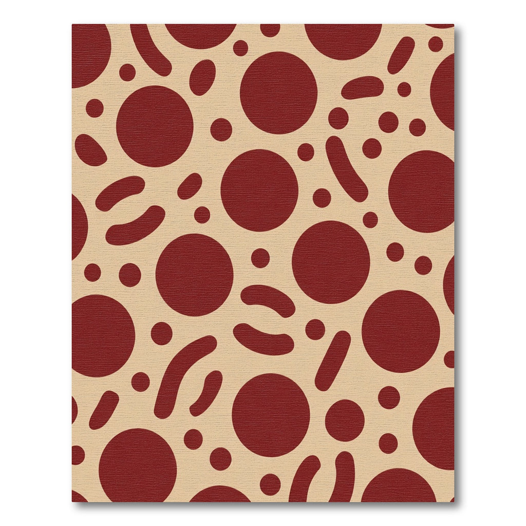 Crimson Circles Abstract Scattered Rug