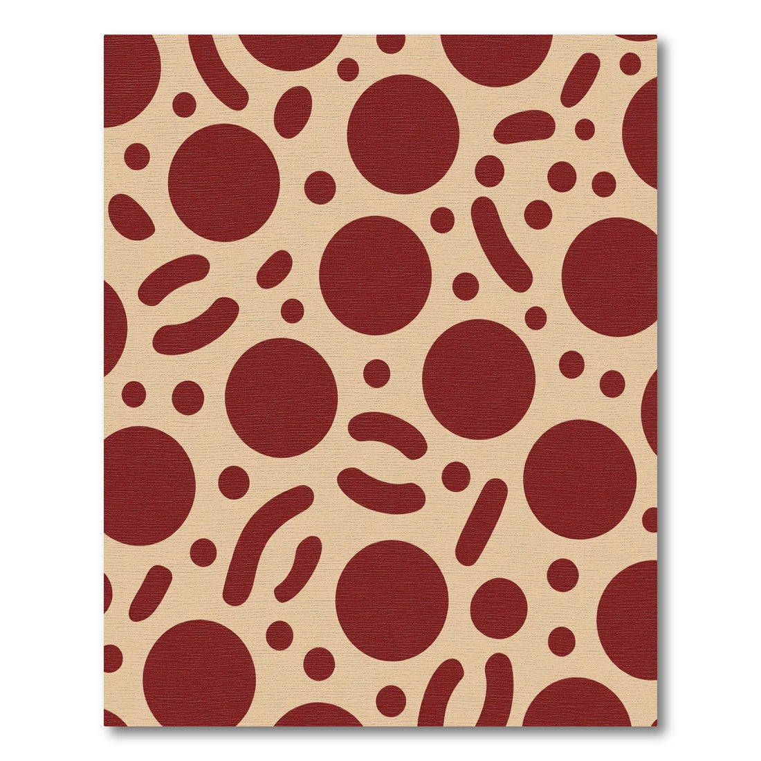 Crimson Circles Abstract Scattered Rug