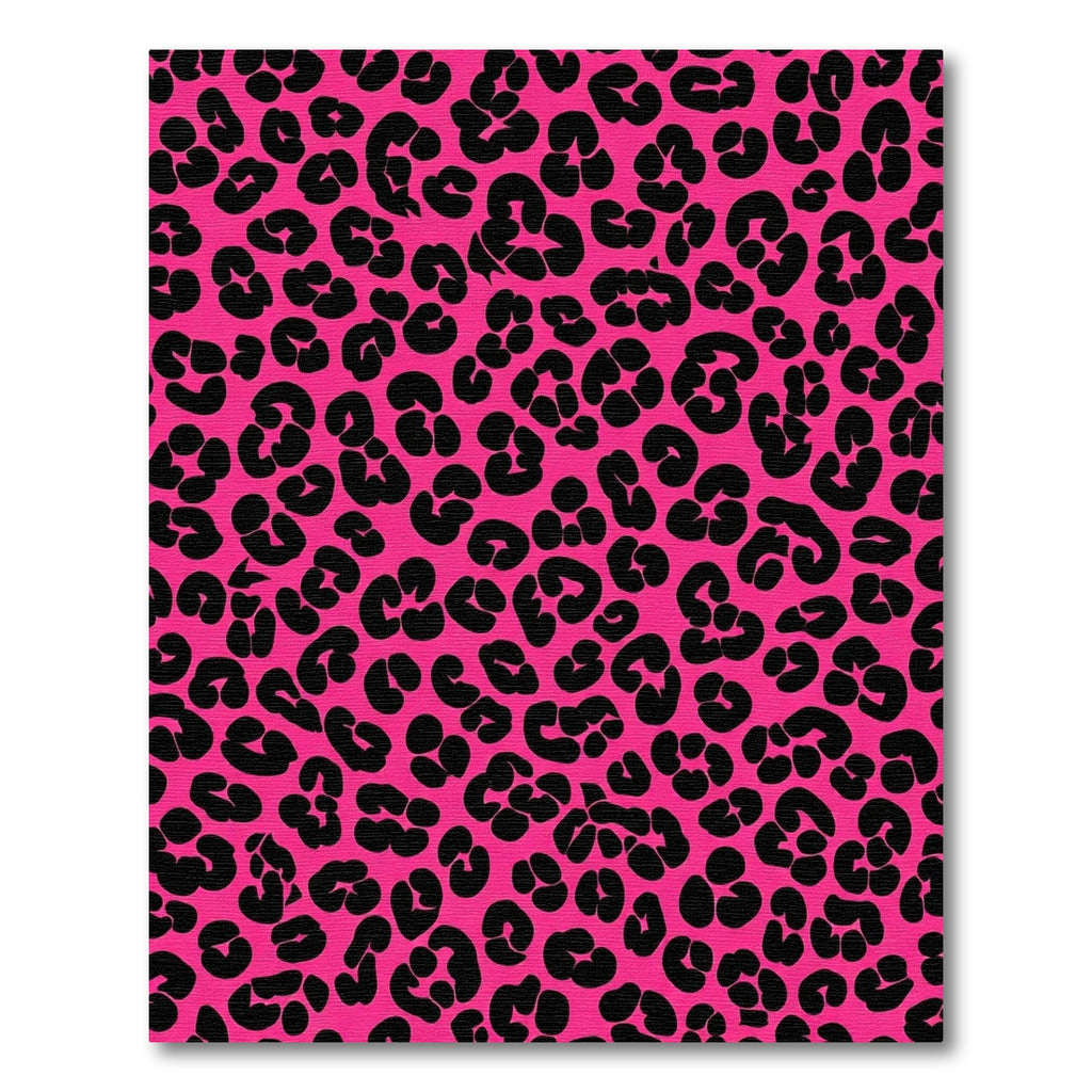 Hot Pink Black Leopard Spot Rug
