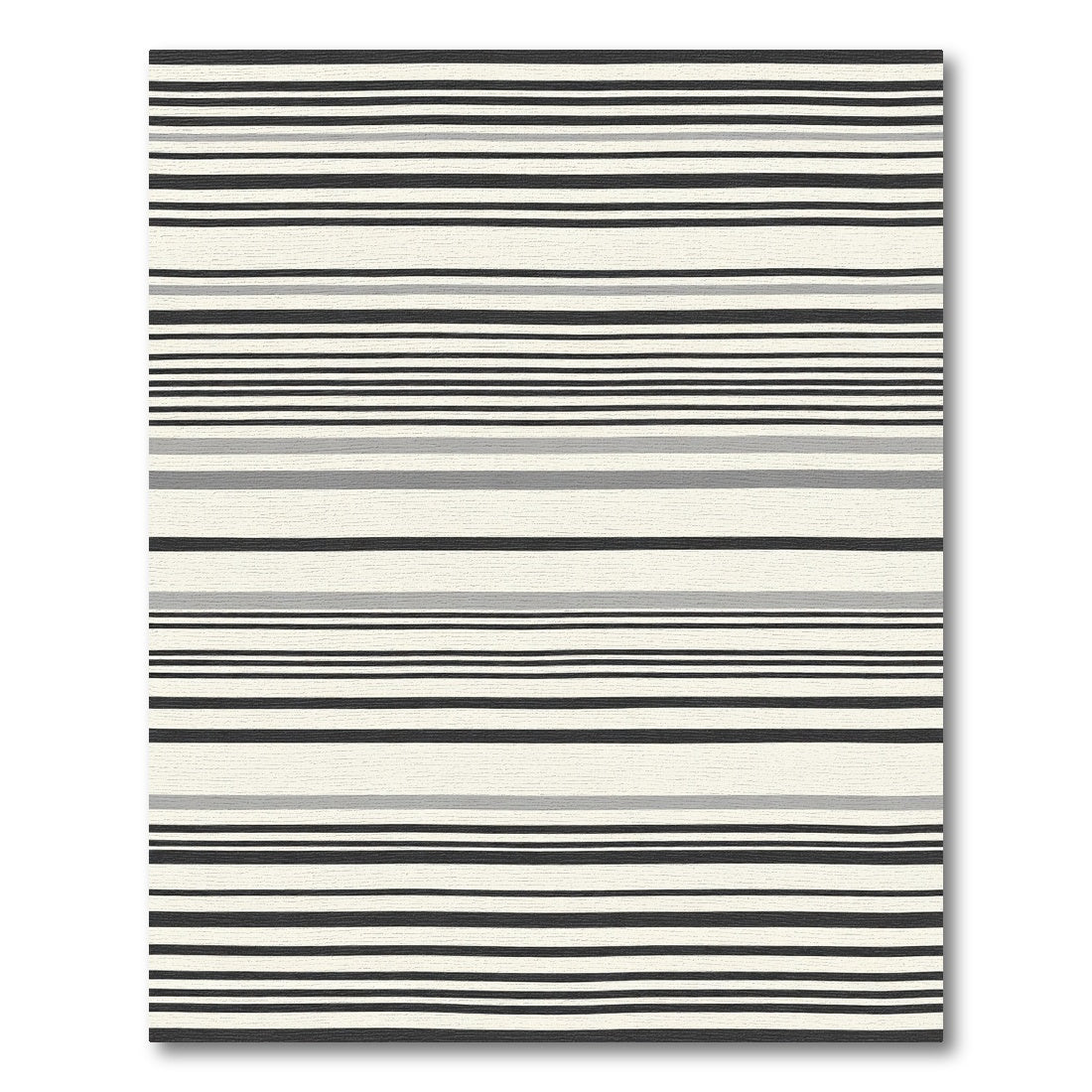 Cream Black Gray Striped Horizon Rug