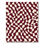 Crimson Cream Wavy Checkerboard Rug