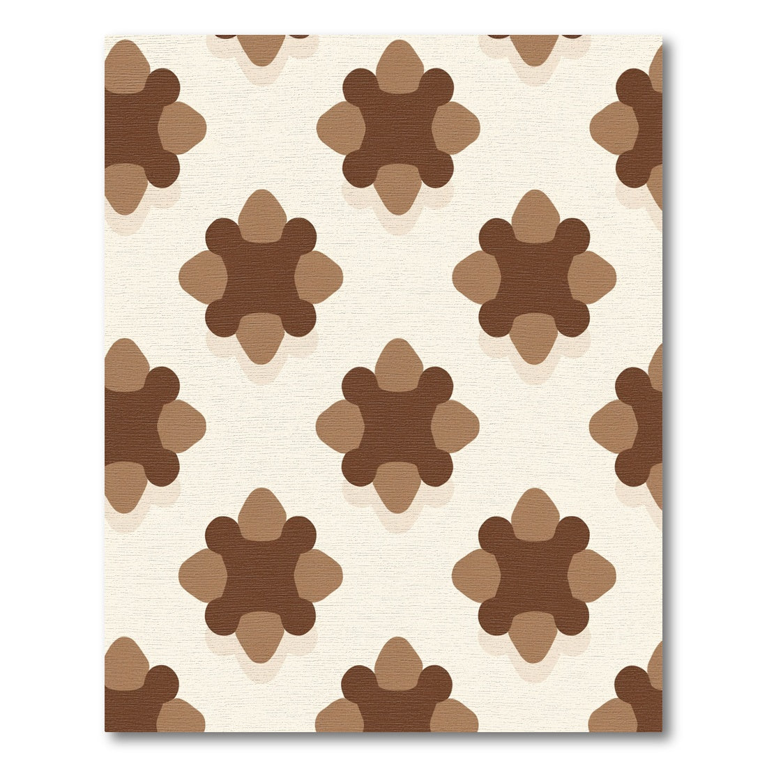Rich Brown Quatrefoil Repeating Rug