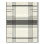 Geometric Black Grid Cream Contemporary Rug