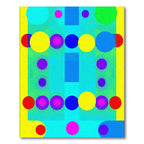 Vibrant Geometric Circles and Squares Rug