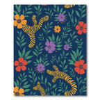 Whimsical Tigers Amongst Colorful Blooms Rug