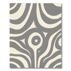 Gray Cream Abstract Swirling Curves Rug