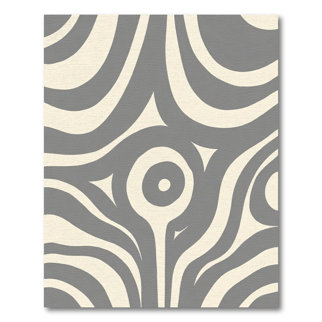 Gray Cream Abstract Swirling Curves Rug