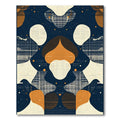 Abstract Navy Orange Fluid Shapes Rug