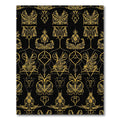 Golden Art Nouveau Botanical Lattice Rug