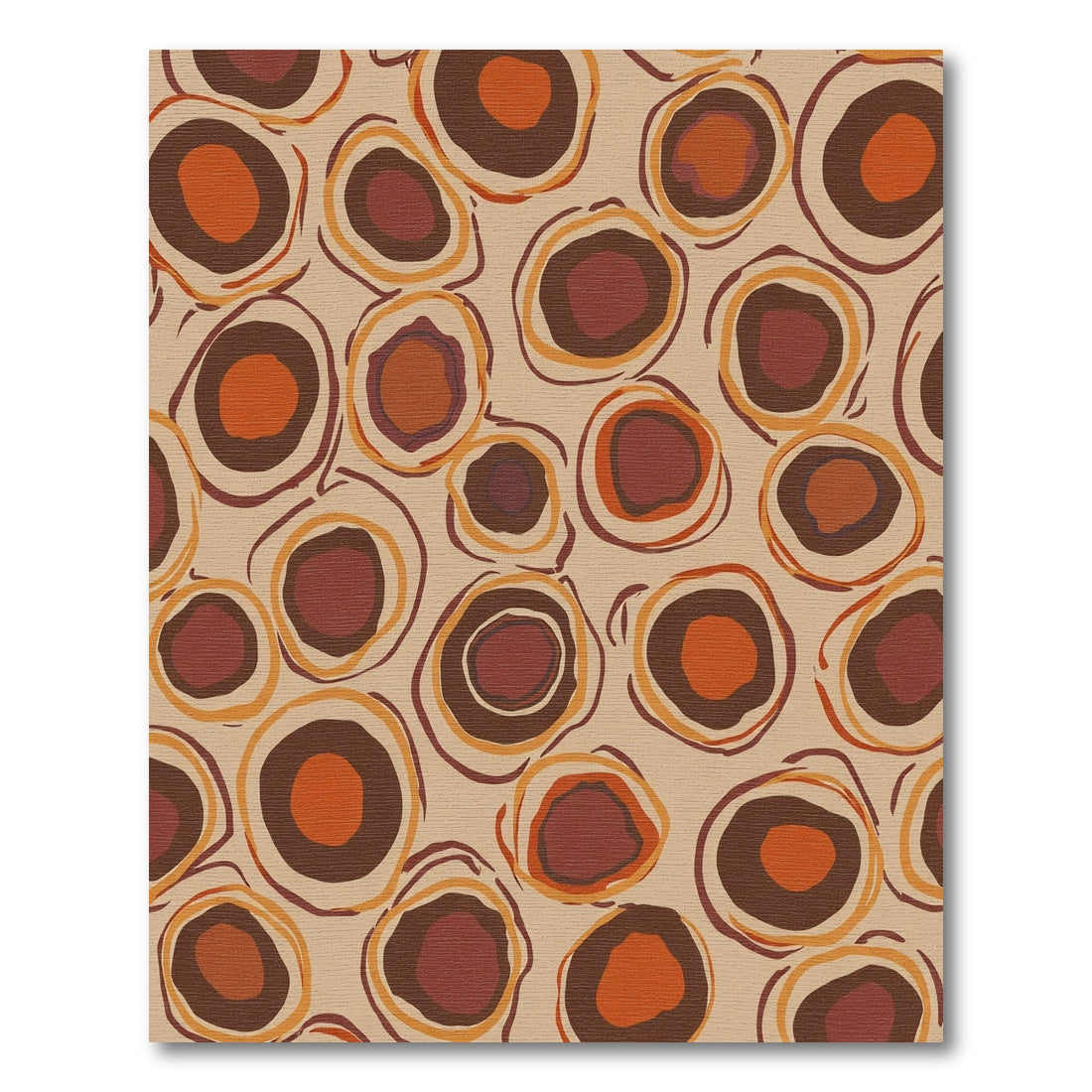 Earthy Tone Abstract Circles Rug
