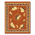 Burnt Orange Floral Petal Bloom Rug