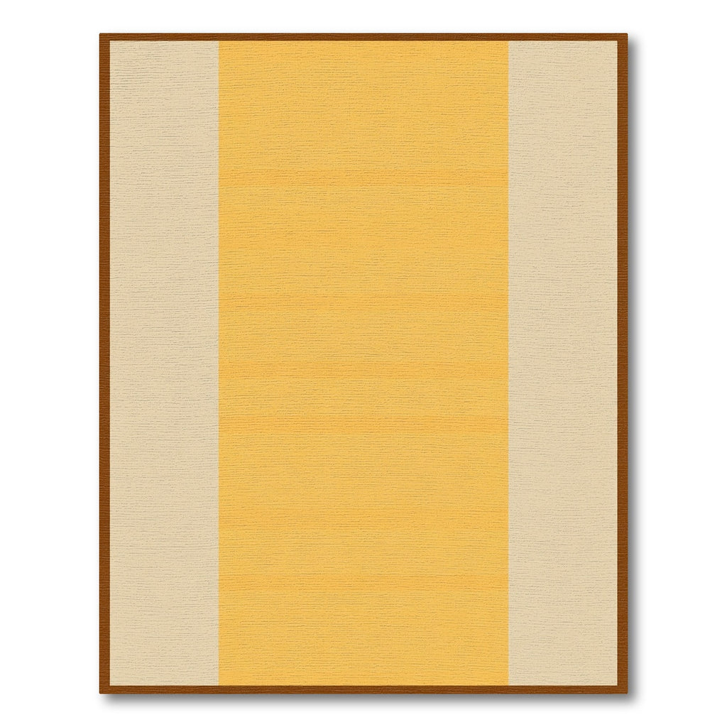 Golden Ochre Cream Color Block Rug
