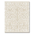 Geometric White and Taupe Labyrinth Weave Rug