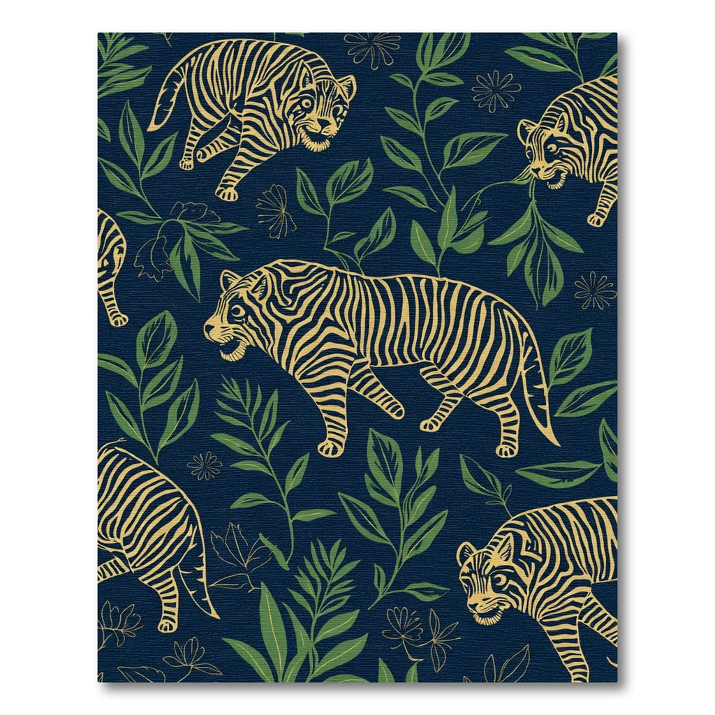 Golden Tigers Amongst Green Foliage Rug