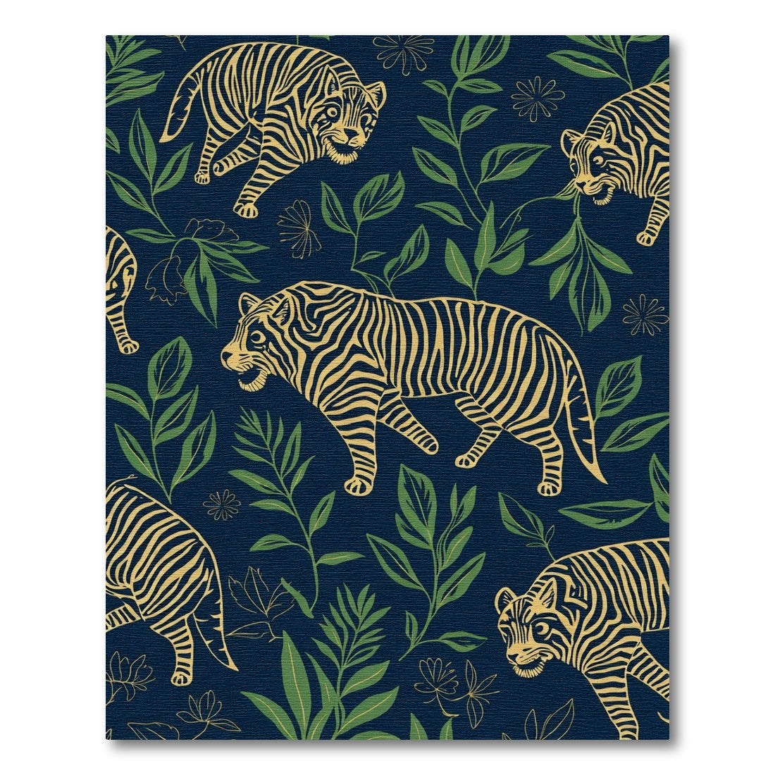 Golden Tigers Amongst Green Foliage Rug