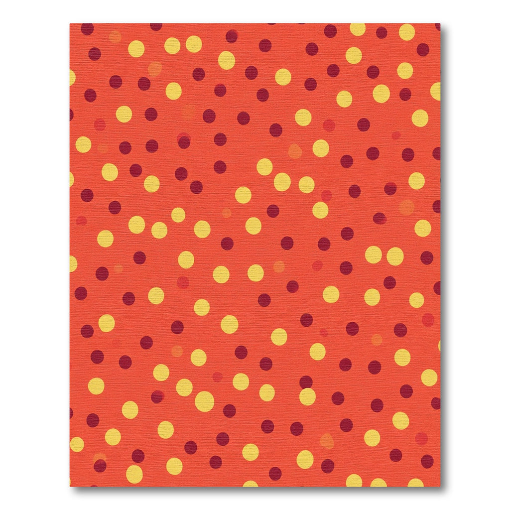 Orange Red Yellow Polka Dot Composition Rug