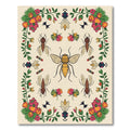 Vibrant Floral Insect Medallion Cream Rug