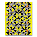 Vivid Yellow Abstract Geometric Fragment Rug