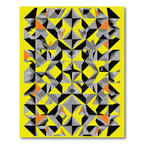 Vivid Yellow Abstract Geometric Fragment Rug