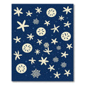 Cream Starfish Dots Navy Field Rug